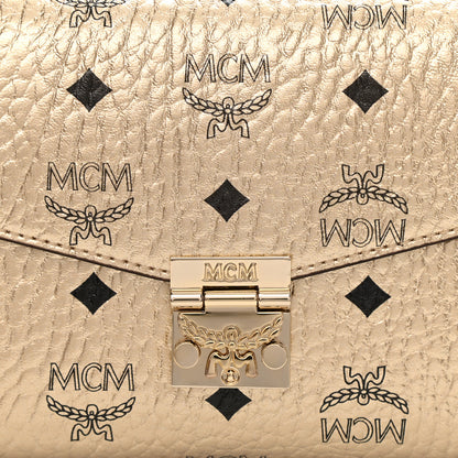 MCM Metallic Visetos Medium Millie Crossbody Bag Berlin Gold 8 of 8