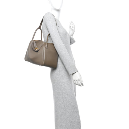 Hermes Taurillon Clemence Lindy 30 Etoupe 2 of 11