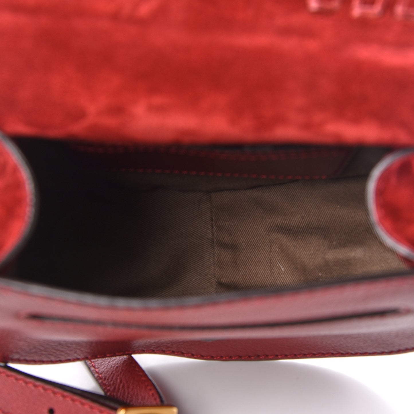 Suede Calfskin Braided Mini Marcie Round Crossbody Bag Red