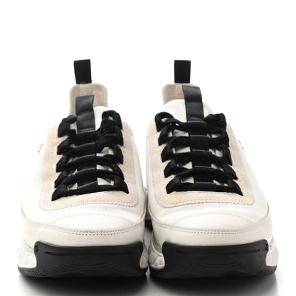Chanel Velvet Calfskin Mixed Fibers CC Sneakers 39 Ivory Black 2 of 10