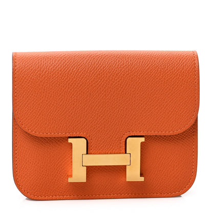 Hermes Epsom Constance Slim Wallet Orange 2 of 7