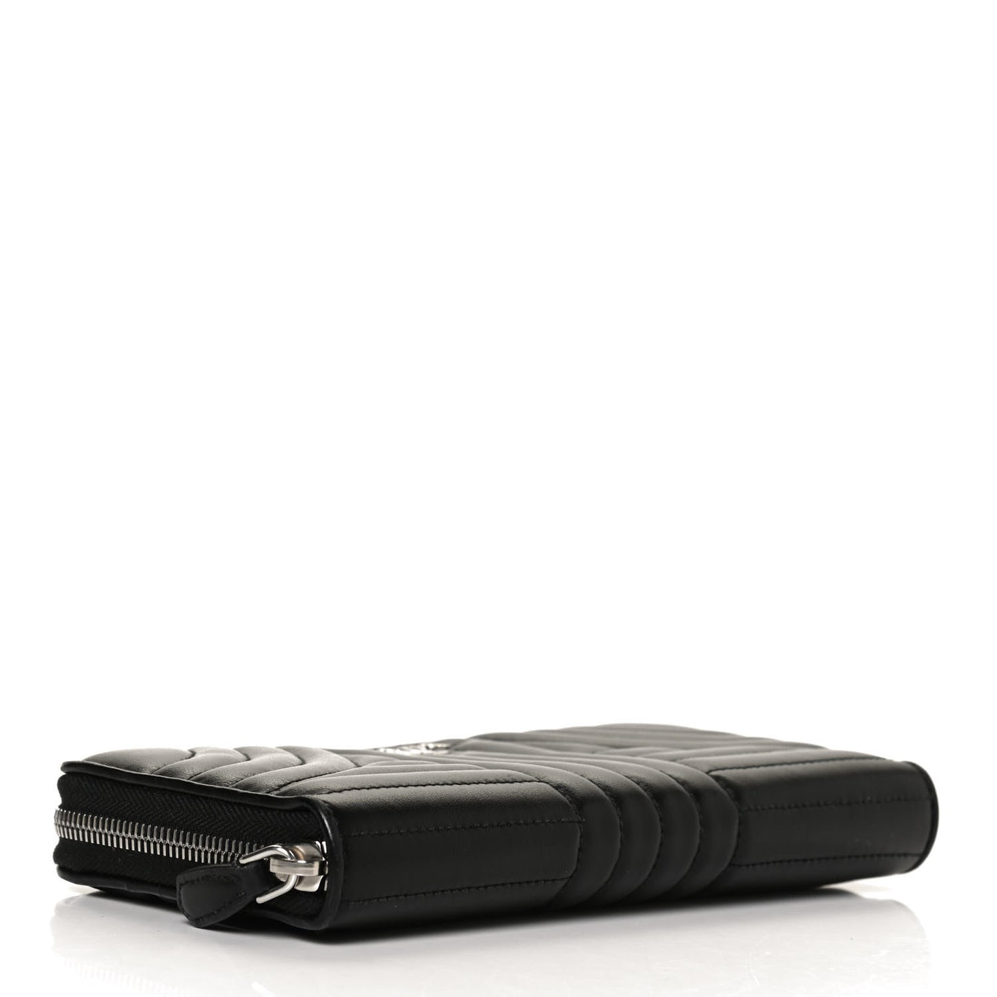 Soft Calfskin Diagramme Zip Around Wallet Black