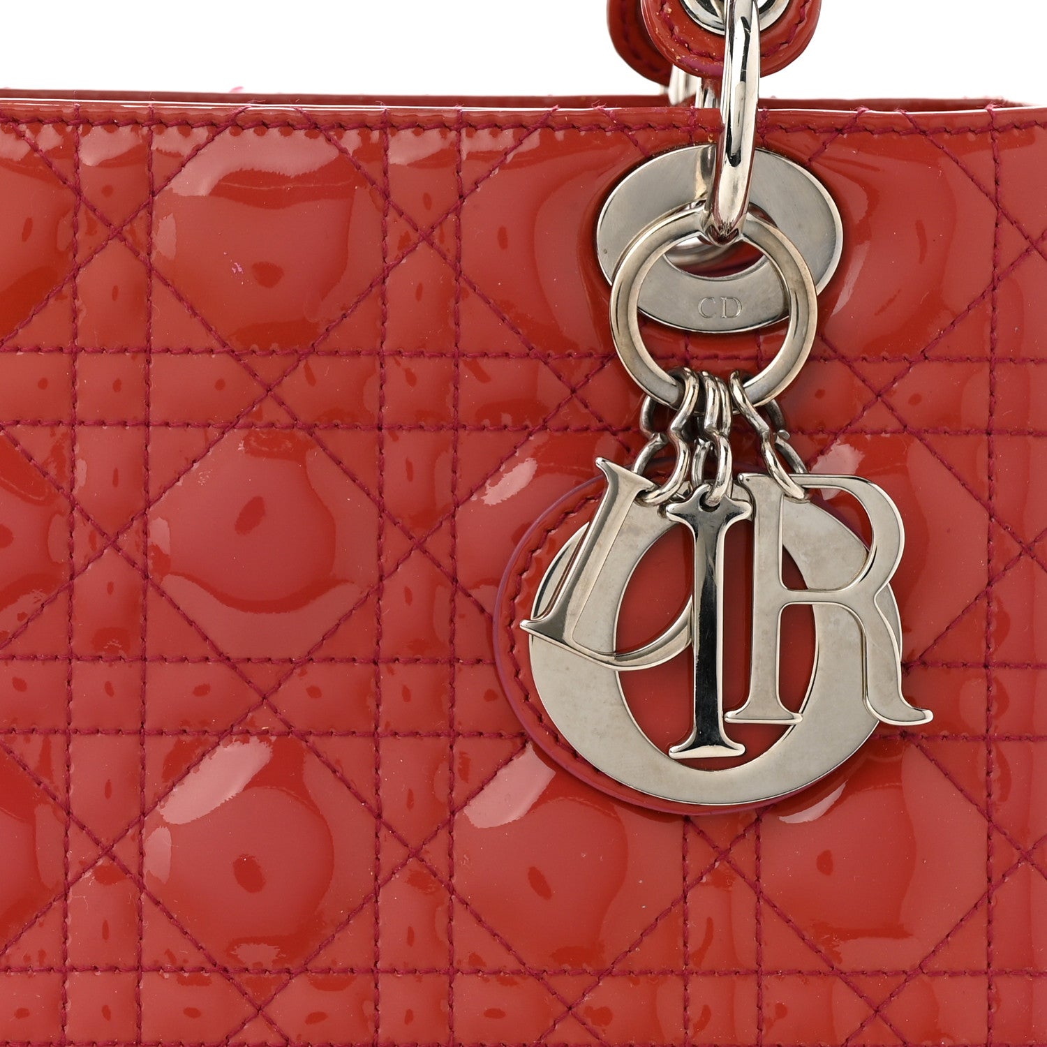 Christian Dior Patent Cannage Medium Lady Dior Red 8 of 11