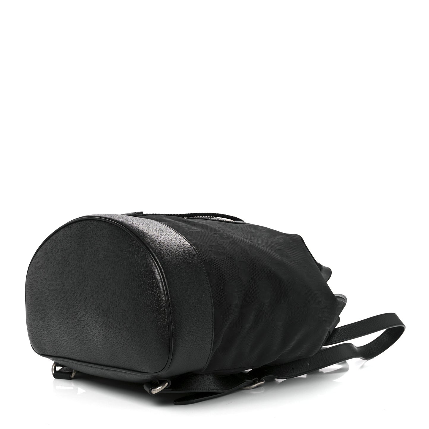 Econyl Nylon Monogram Off The Grid Drawstring Bucket Backpack Black