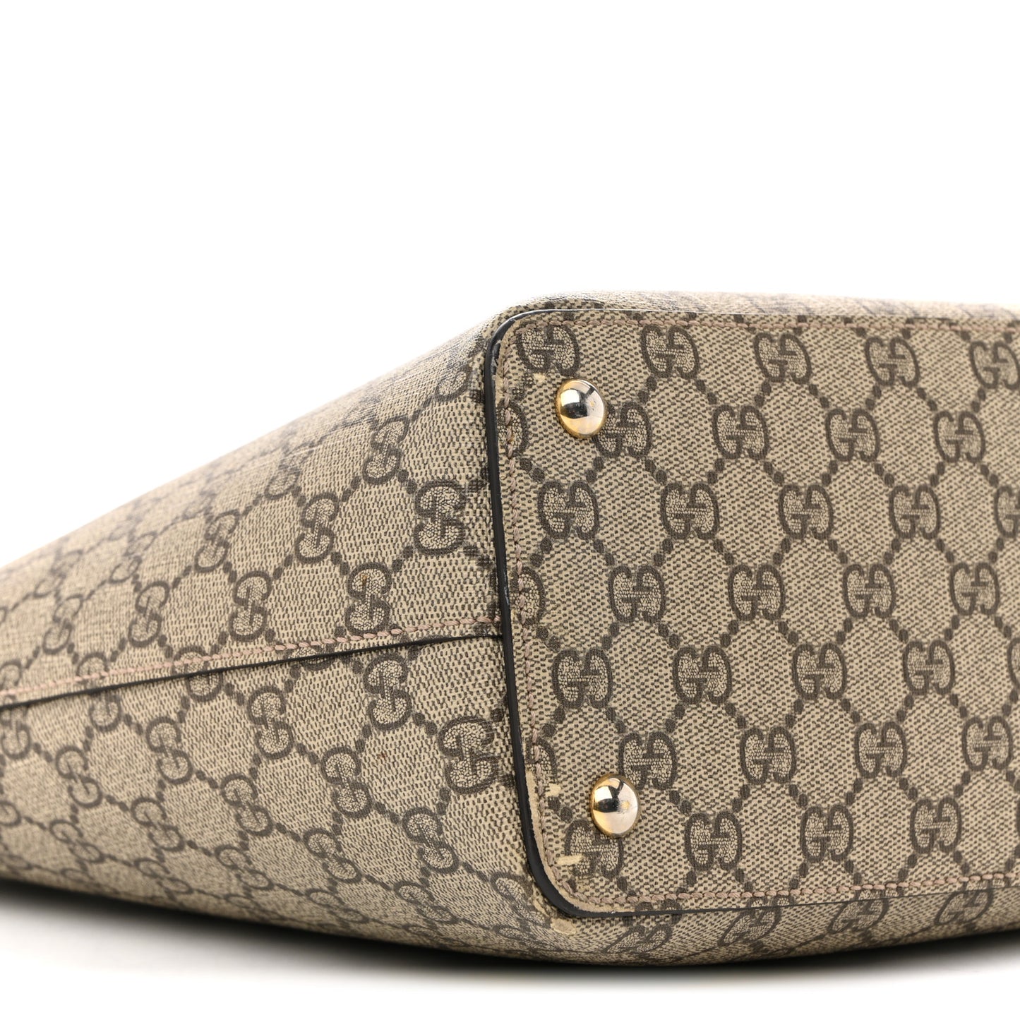GG Supreme Monogram Medium Zippered Bucket Tote Beige Tuscany