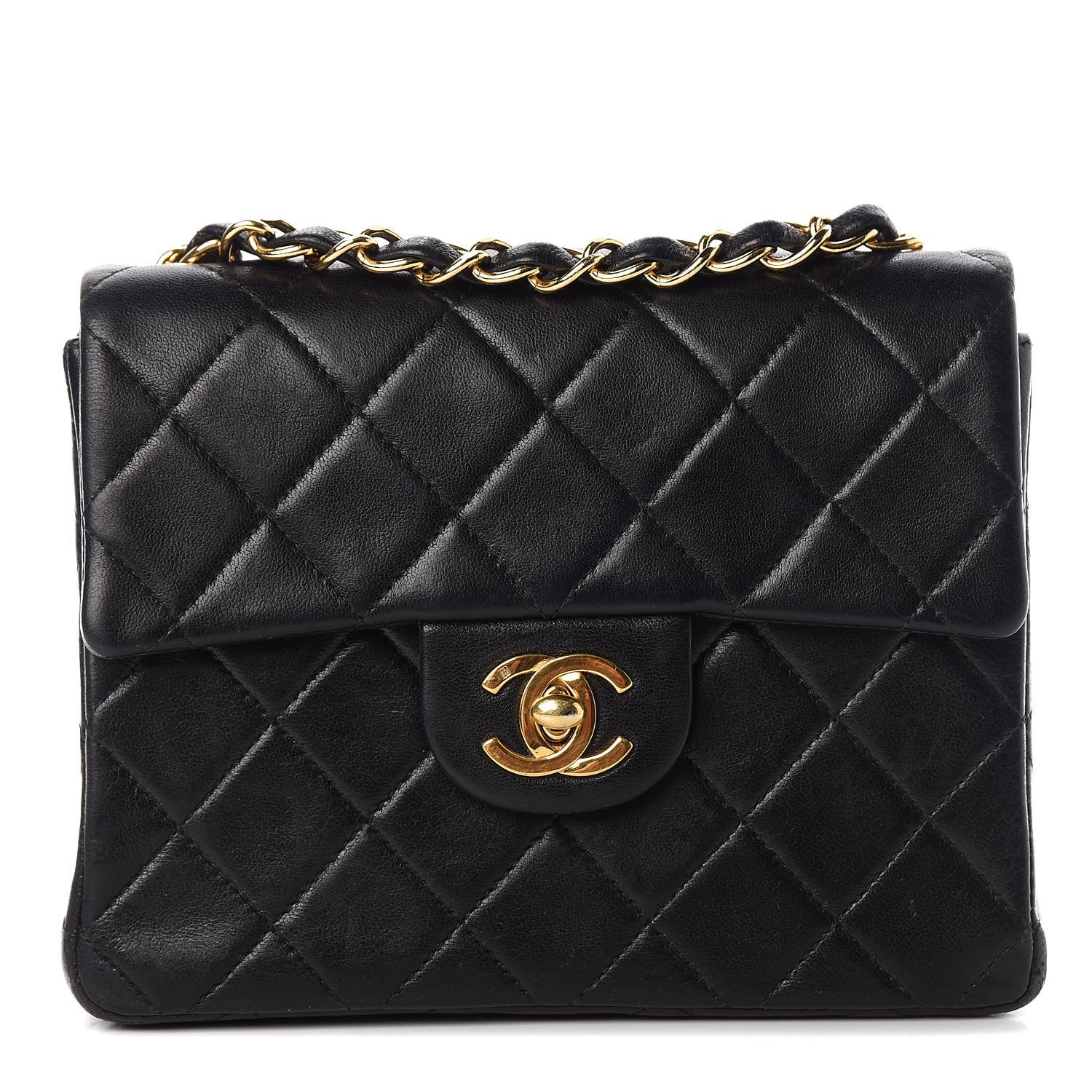 Chanel Lambskin Quilted Mini Square Flap Bag Black 1 of 11