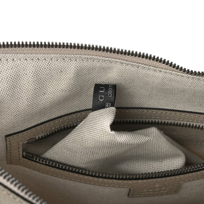 Gucci GG Supreme Monogram Textured Dollar Calfskin Web Small Ophidia Half Moon Hobo Beige Mystic White Oatmeal 6 of 11