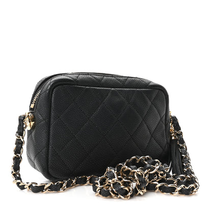 Chanel Iridescent Caviar Quilted Mini Coco Tassel Camera Case Black Black 3 of 10