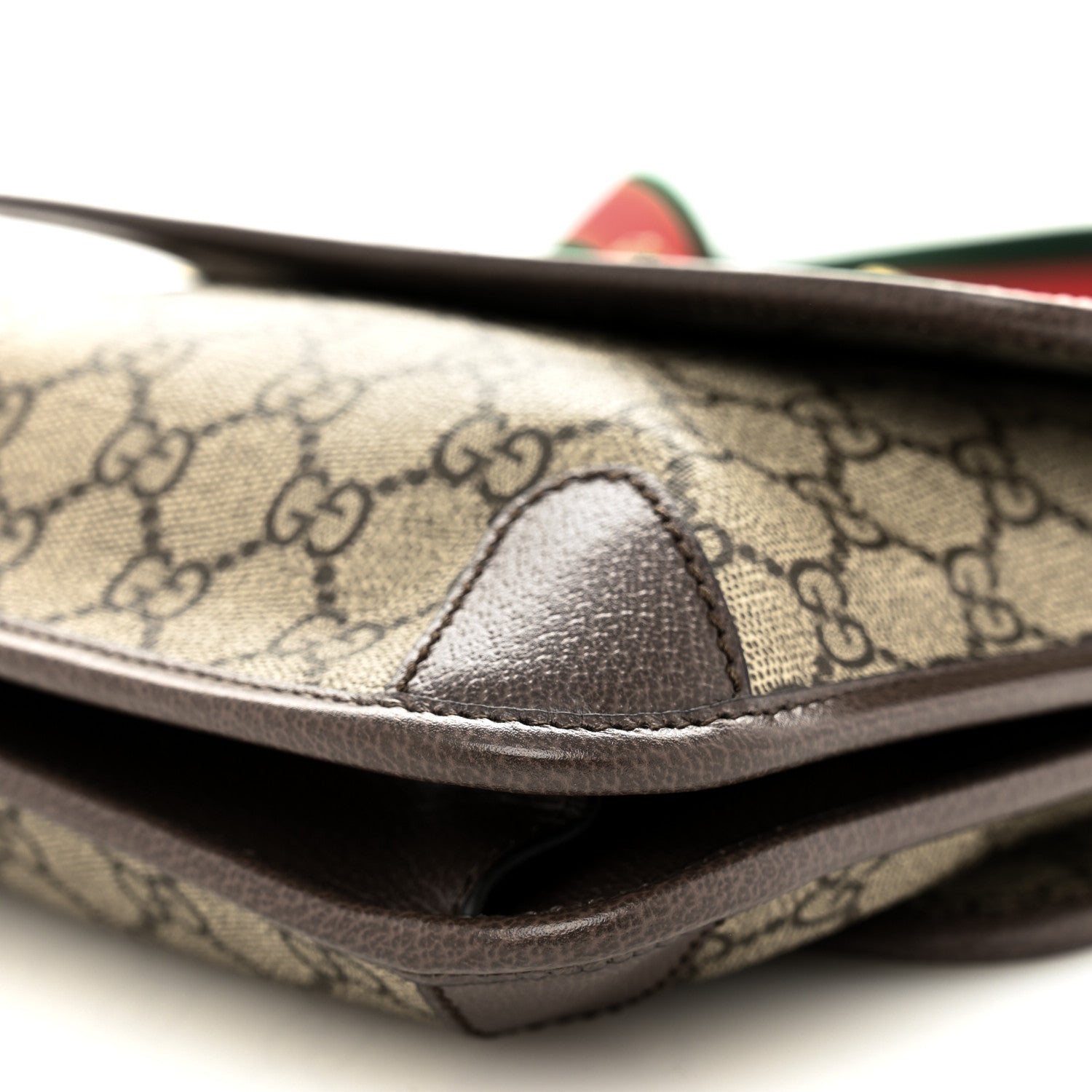 Gucci GG Supreme Monogram Web Small Neo Vintage Double Flap Messenger Bag Beige New Acero 11 of 11