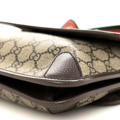 Gucci GG Supreme Monogram Web Small Neo Vintage Double Flap Messenger Bag Beige New Acero 11 of 11