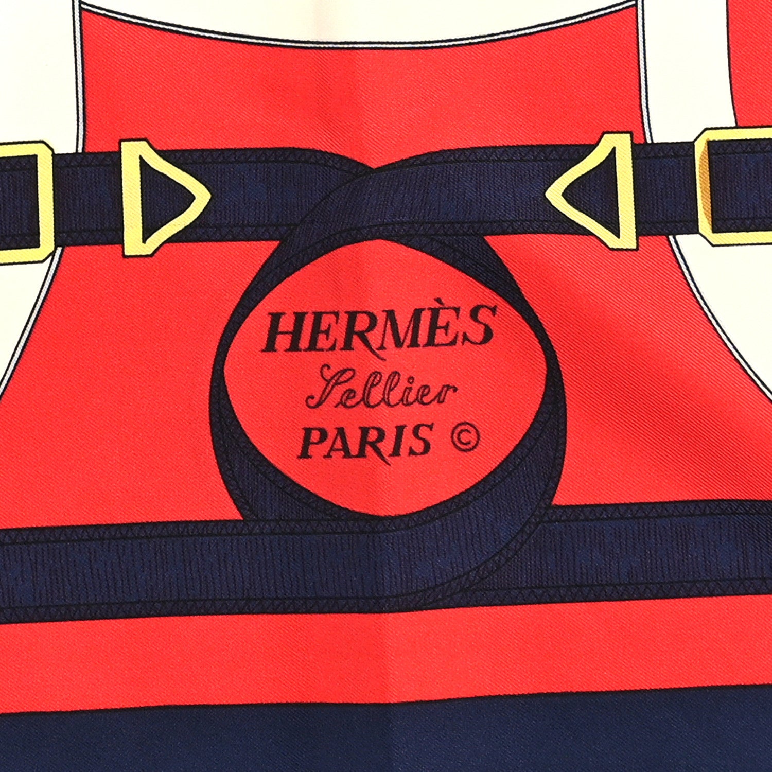 Hermes Silk Eperon D'Or Scarf 90 Bleu Rouge 2 of 3