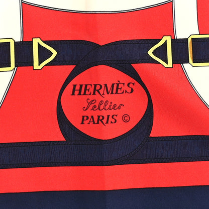 Hermes Silk Eperon D'Or Scarf 90 Bleu Rouge 2 of 3