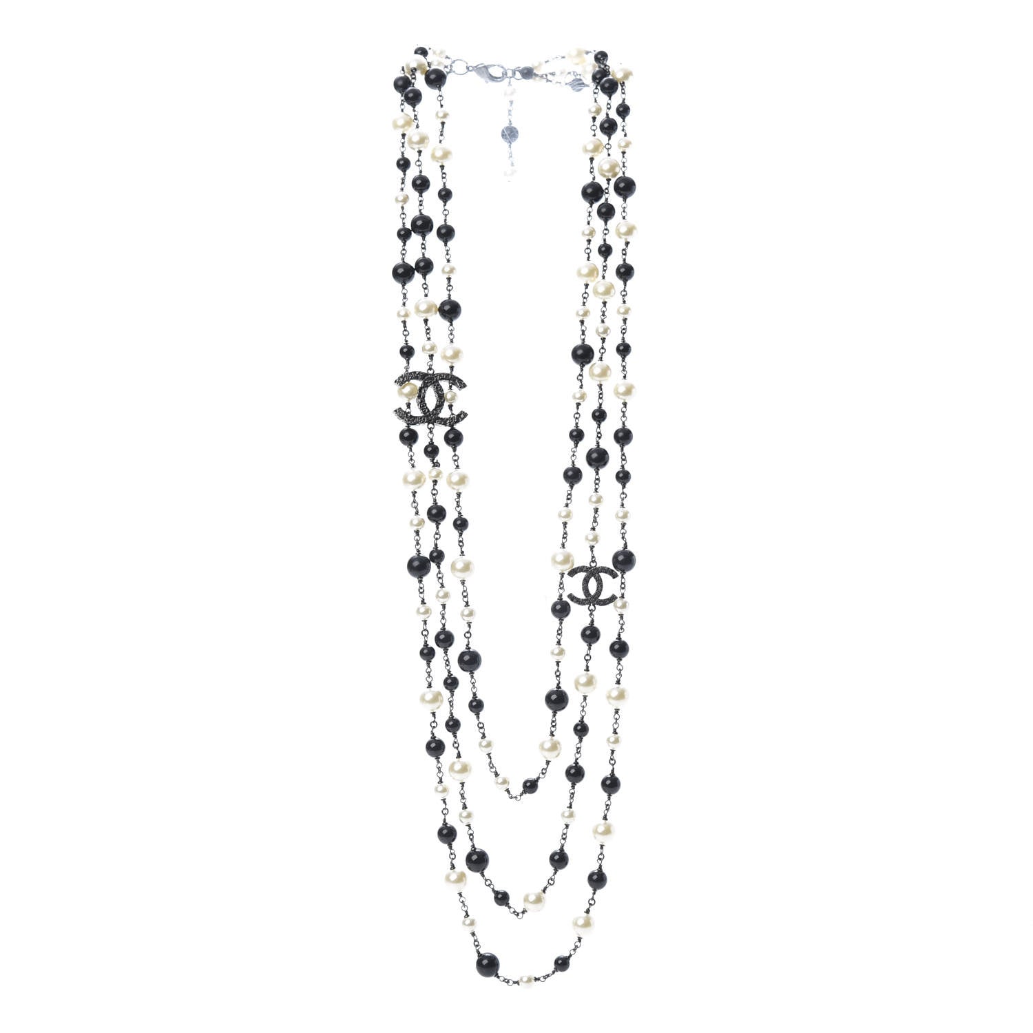 Chanel Ruthenium Camellia Pearl CC Necklace Black 3 of 4