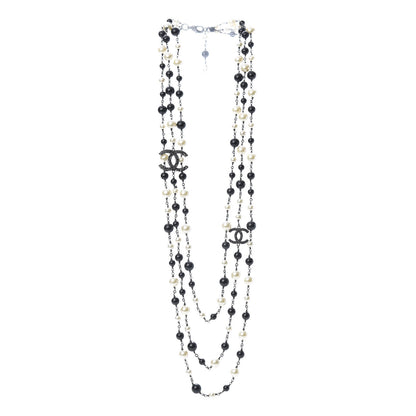 Chanel Ruthenium Camellia Pearl CC Necklace Black 3 of 4