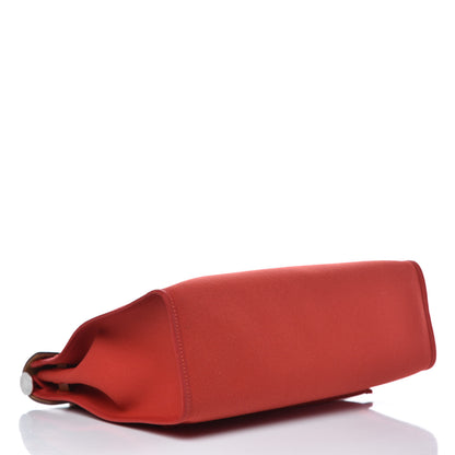 Hermes Vache Hunter Toile Herbag Zip 31 PM Rouge Tomate Natural 6 of 14