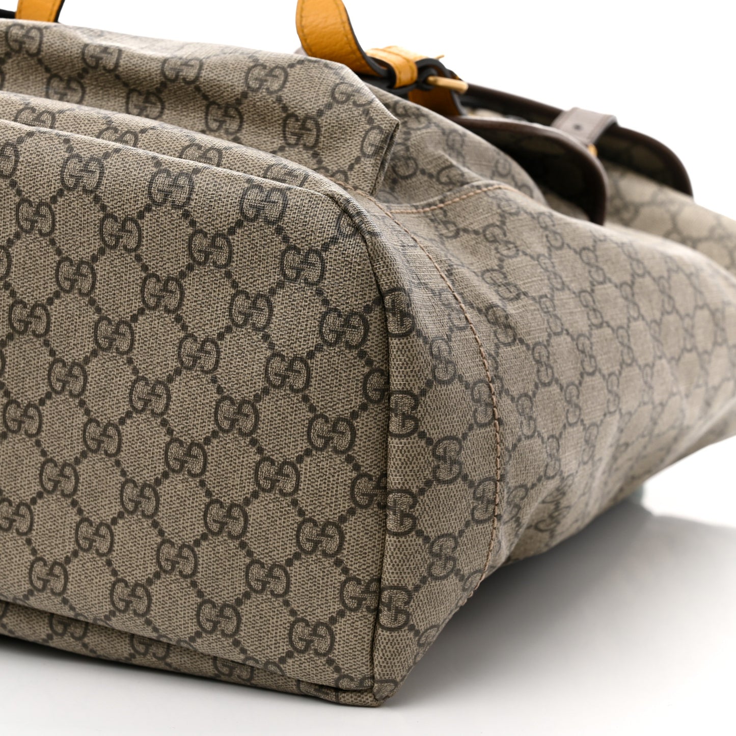 Soft GG Supreme Monogram Neo Vintage Double Buckle Backpack Beige New Acero Crop