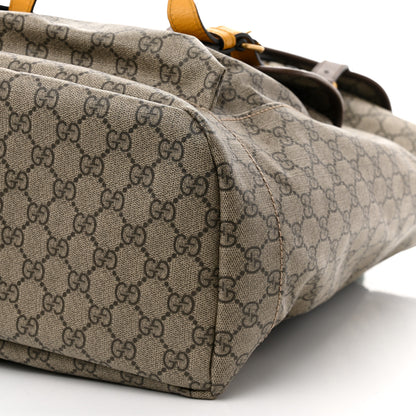 Gucci Soft GG Supreme Monogram Neo Vintage Double Buckle Backpack Beige New Acero Crop 9 of 9