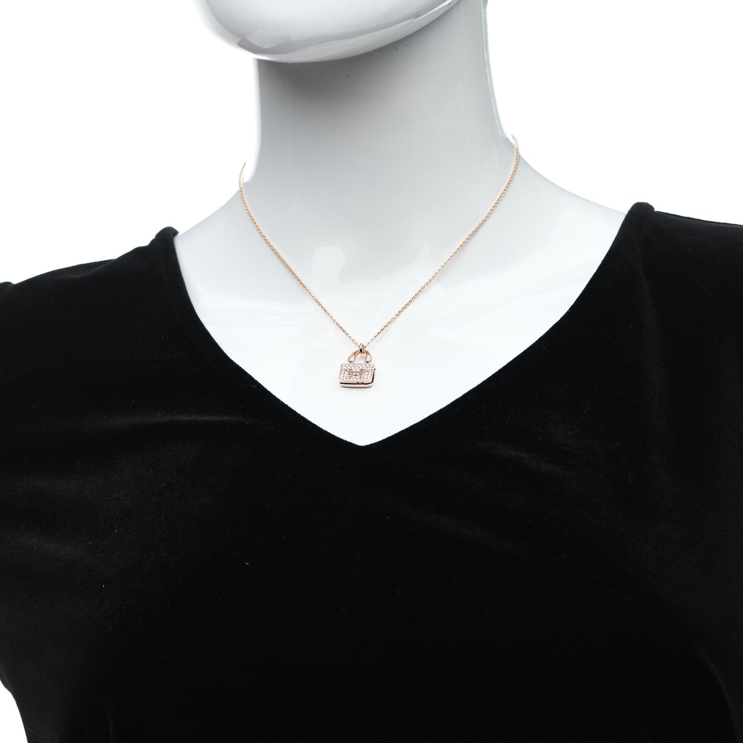 18K Rose Gold Diamond Constance Amulettes Pendant Necklace