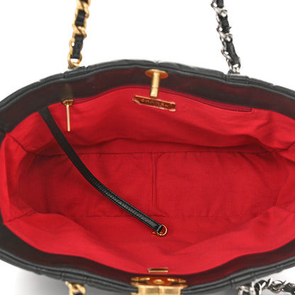 Chanel Lambskin Quilted Chanel 19 East West Shopping Bag Black 6 of 11
