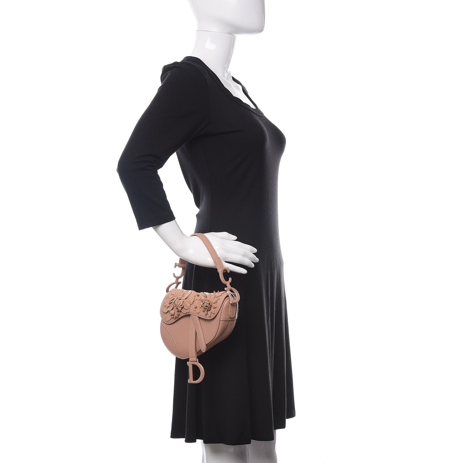 Christian Dior Calfskin Mini 3D Floral Saddle Bag Fard 2 of 10