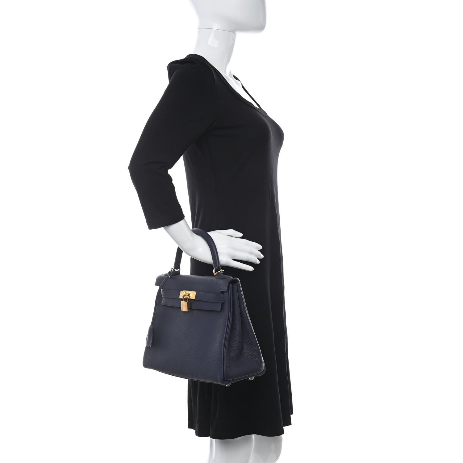 Hermes Togo Kelly Retourne 28 Bleu Nuit 2 of 11