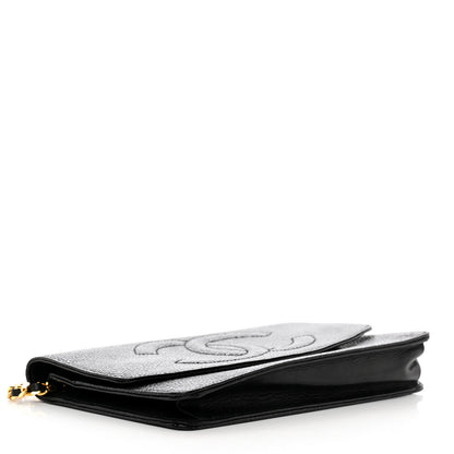 Chanel Caviar Timeless CC Wallet on Chain WOC Black 4 of 10