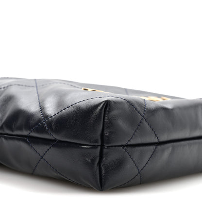 Chanel Shiny Calfskin Quilted Mini Chanel 22 Navy Blue 8 of 10