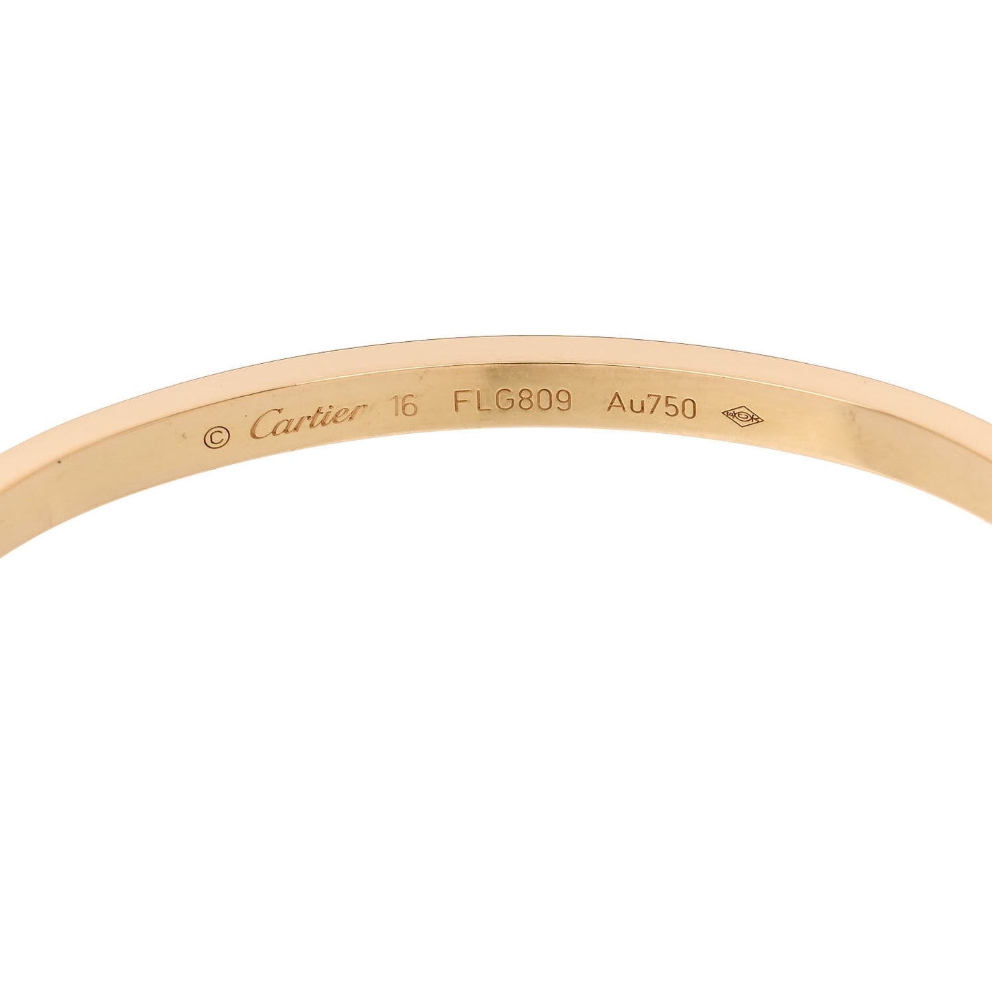 18K Yellow Gold Small LOVE Bracelet 16