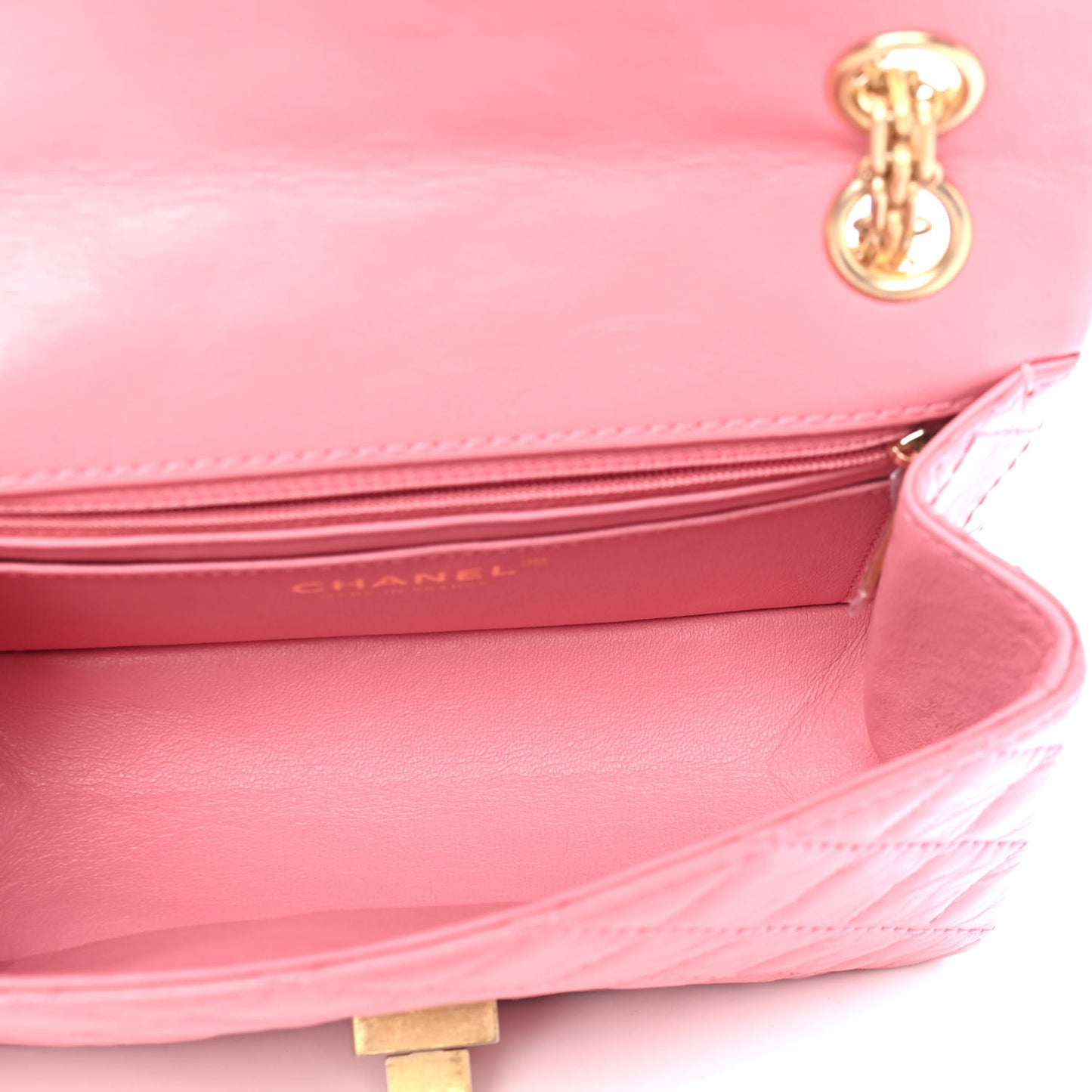 Aged Calfskin Quilted 2.55 Reissue Mini Flap Pink
