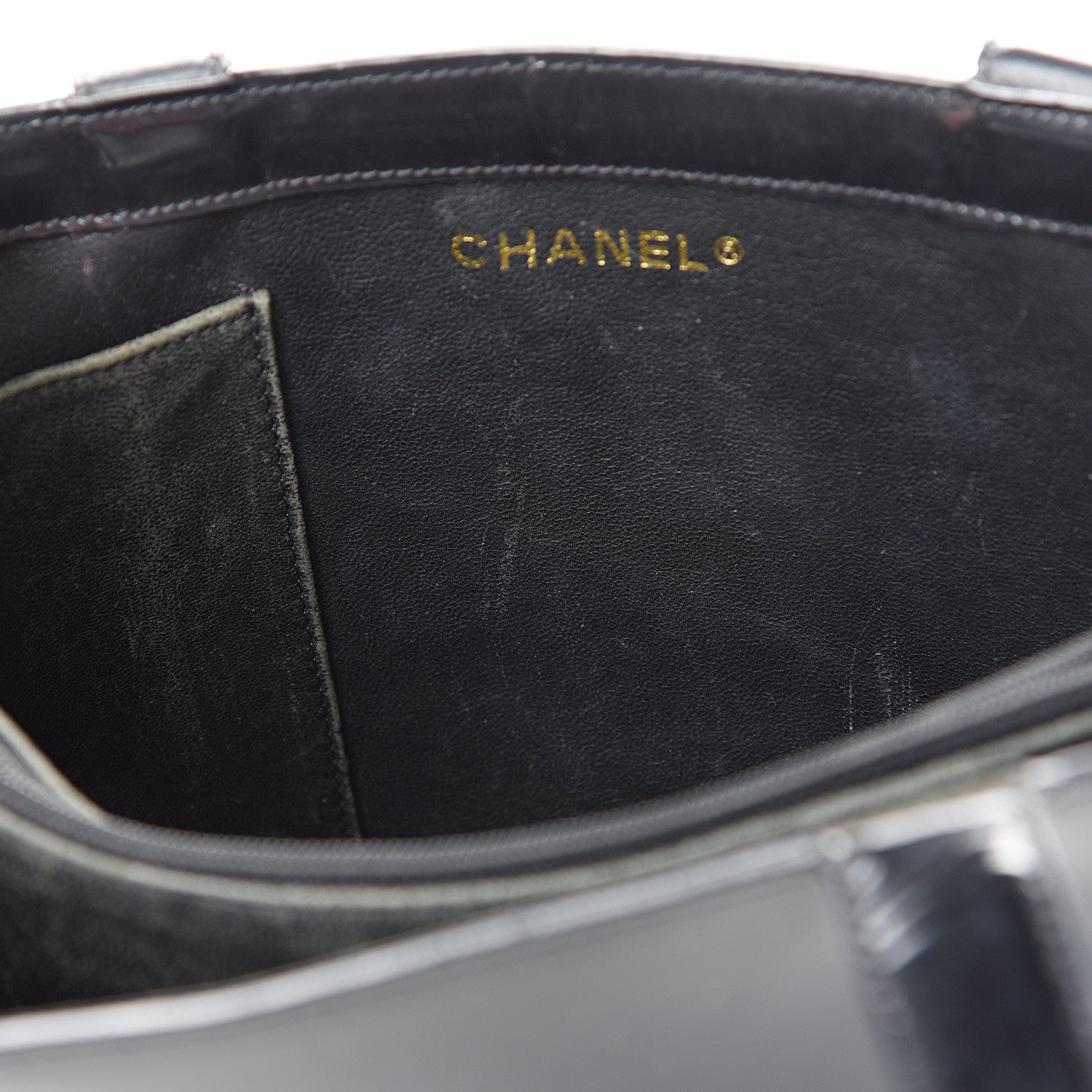 Chanel Patent Logo Shoulder Bag Black 9 of 21