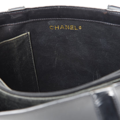 Chanel Patent Logo Shoulder Bag Black 9 of 21