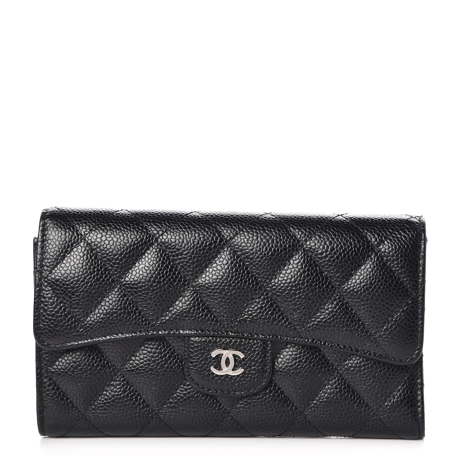 Chanel Caviar Quilted Long Flap Wallet Black 1 of 11