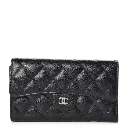 Chanel Caviar Quilted Long Flap Wallet Black 1 of 11
