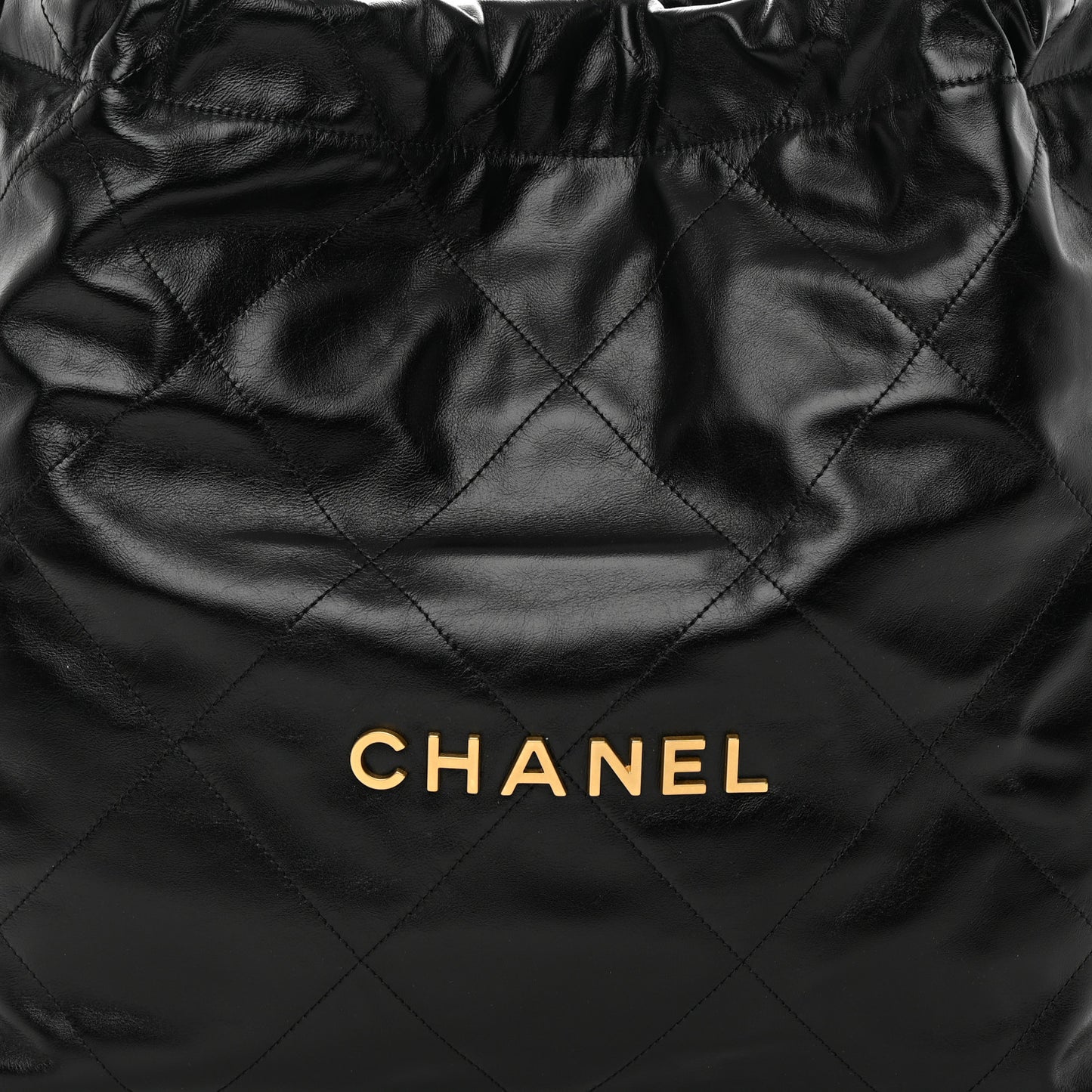 Shiny Calfskin Quilted Chanel 22 Black