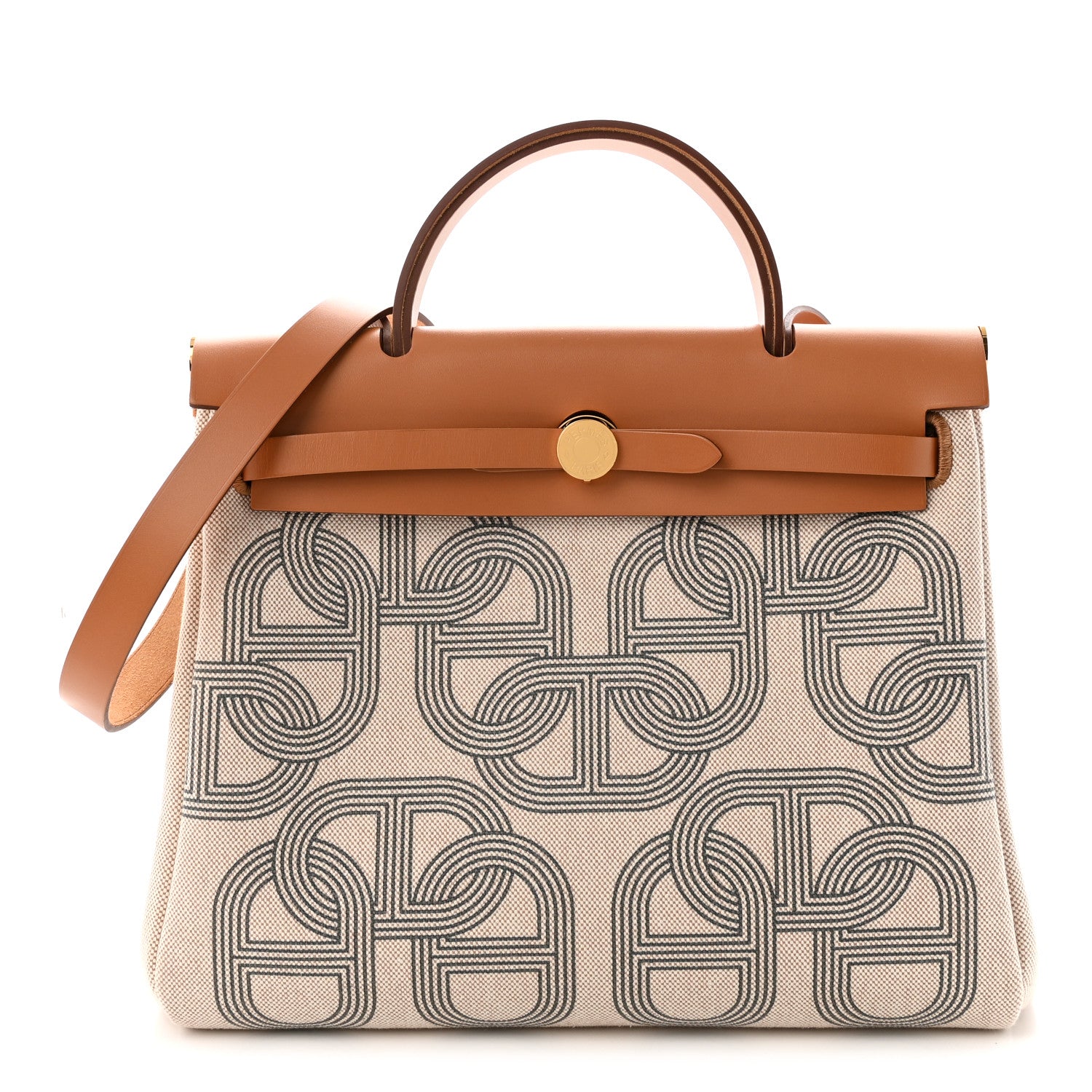 Hermes H Plume Canvas Vache Hunter Circuit 24 Herbag Zip Retourne 31 Gris Meyer Ecru Beige Naturel 1 of 11