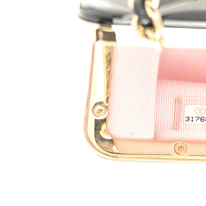 Chanel Lambskin Plexi Quilted CC Evening Clutch With Chain Black 7 of 11