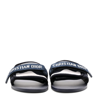 Christian Dior Technical Stretch Fabric Camouflage Dio(r)evolution Slide Sandals 39 Deep Blue 2 of 10