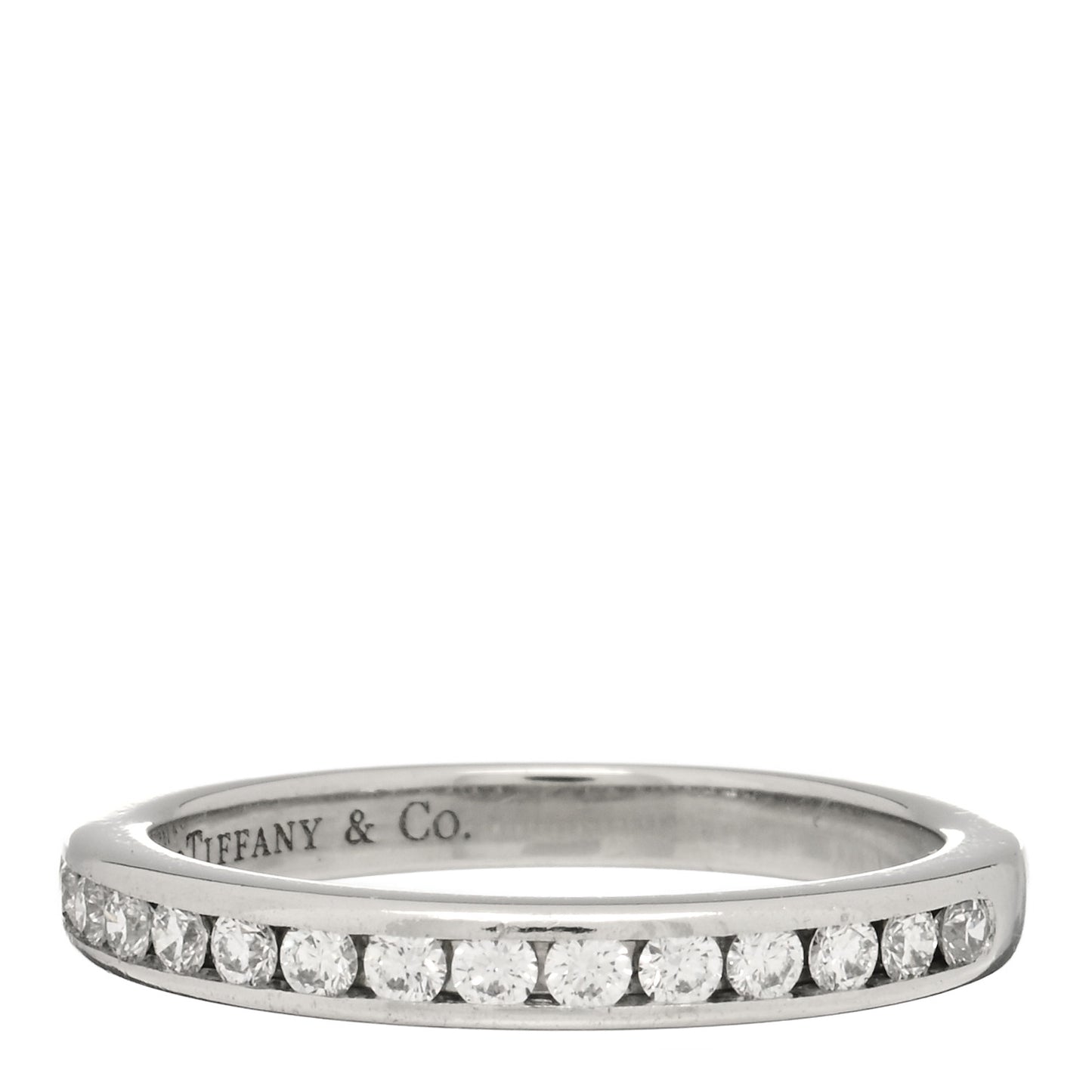 Platinum Diamond 2.5mm Half Circle Wedding Band Ring 49 5
