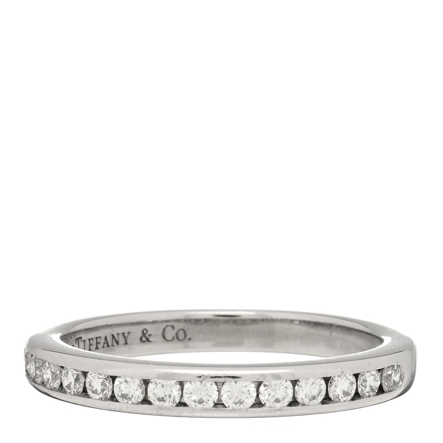 Tiffany Platinum Diamond 2.5mm Half Circle Wedding Band Ring 49 5 1 of 4