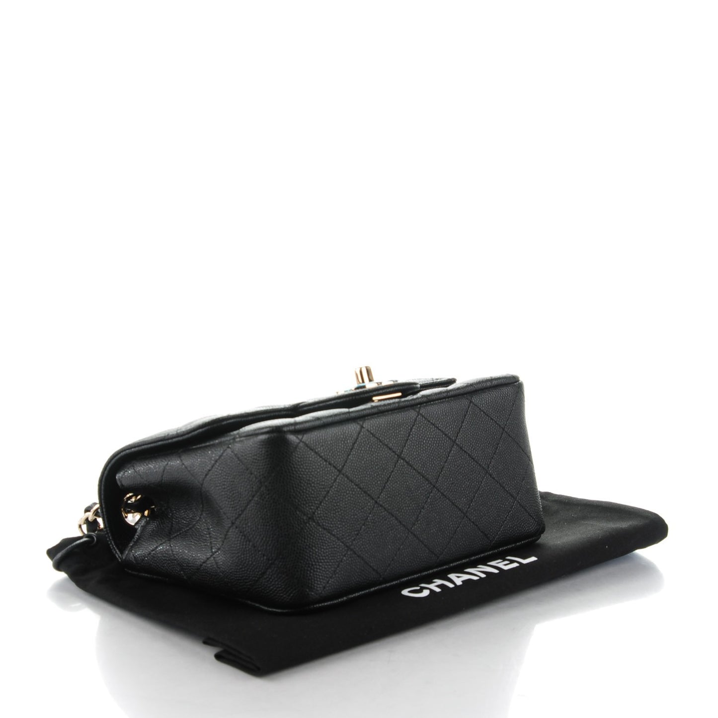 Caviar Quilted Mini Square Flap Black