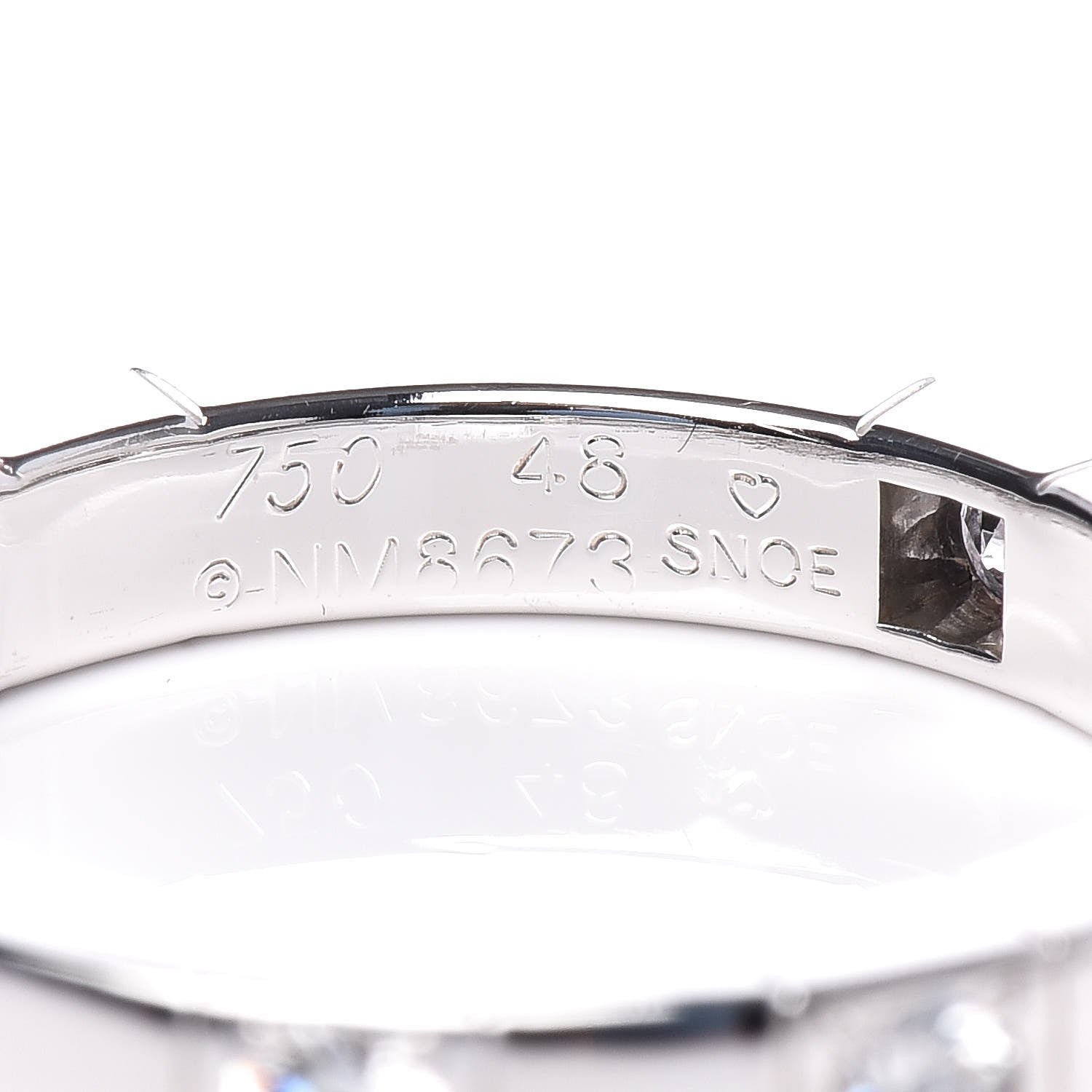 Cartier 18K White Gold Diamond Half Lanieres Ring 48 4.5 4 of 4