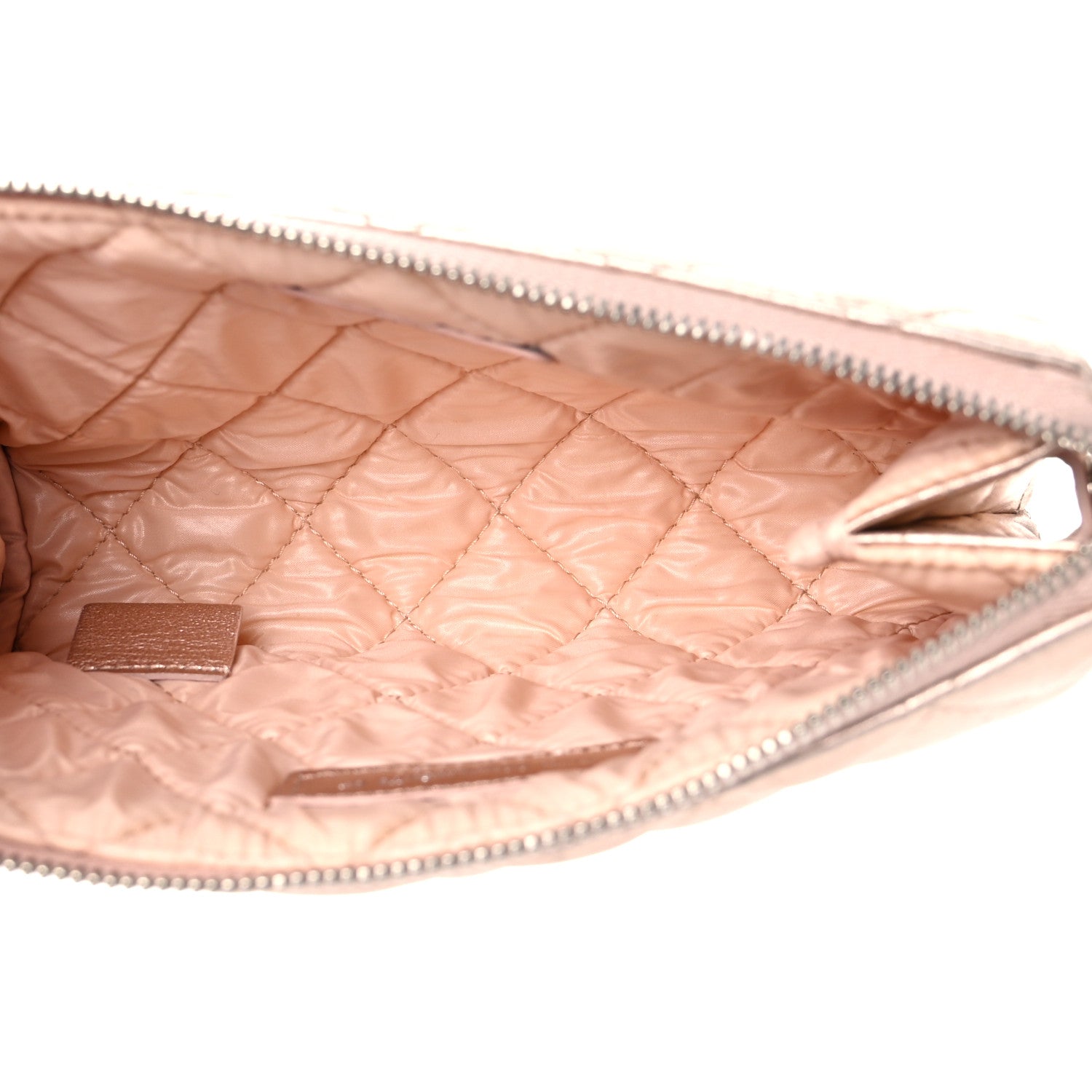 Chanel Metallic Lambskin Quilted Cosmetic Pouch Light Gold 4 of 11