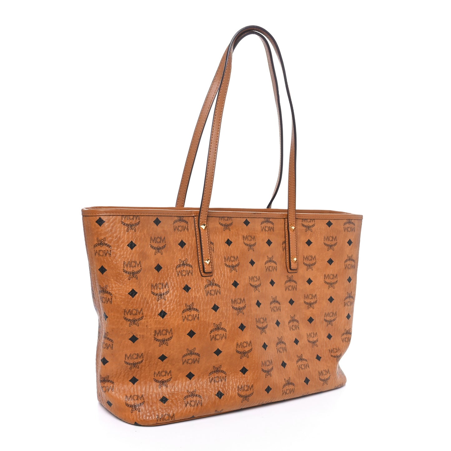 Visetos Medium Reversible Shopper Tote Cognac