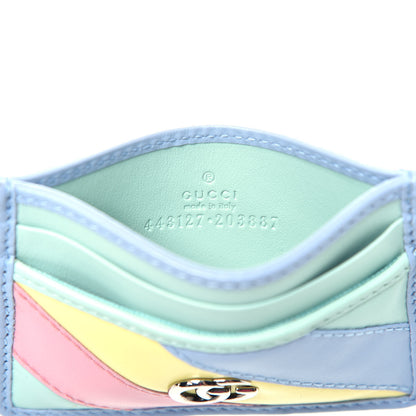 Gucci Calfskin Matelasse Diagonal GG Marmont Card Holder Wallet Multicolor Pastel 6 of 6