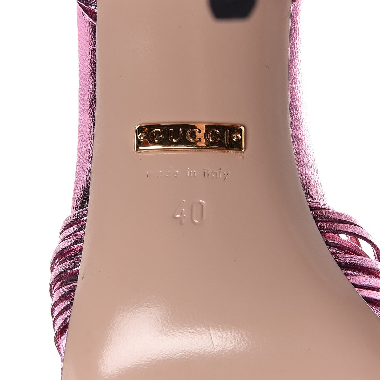 Metallic Nappa Knotted Allie Sandals 40 Rosa