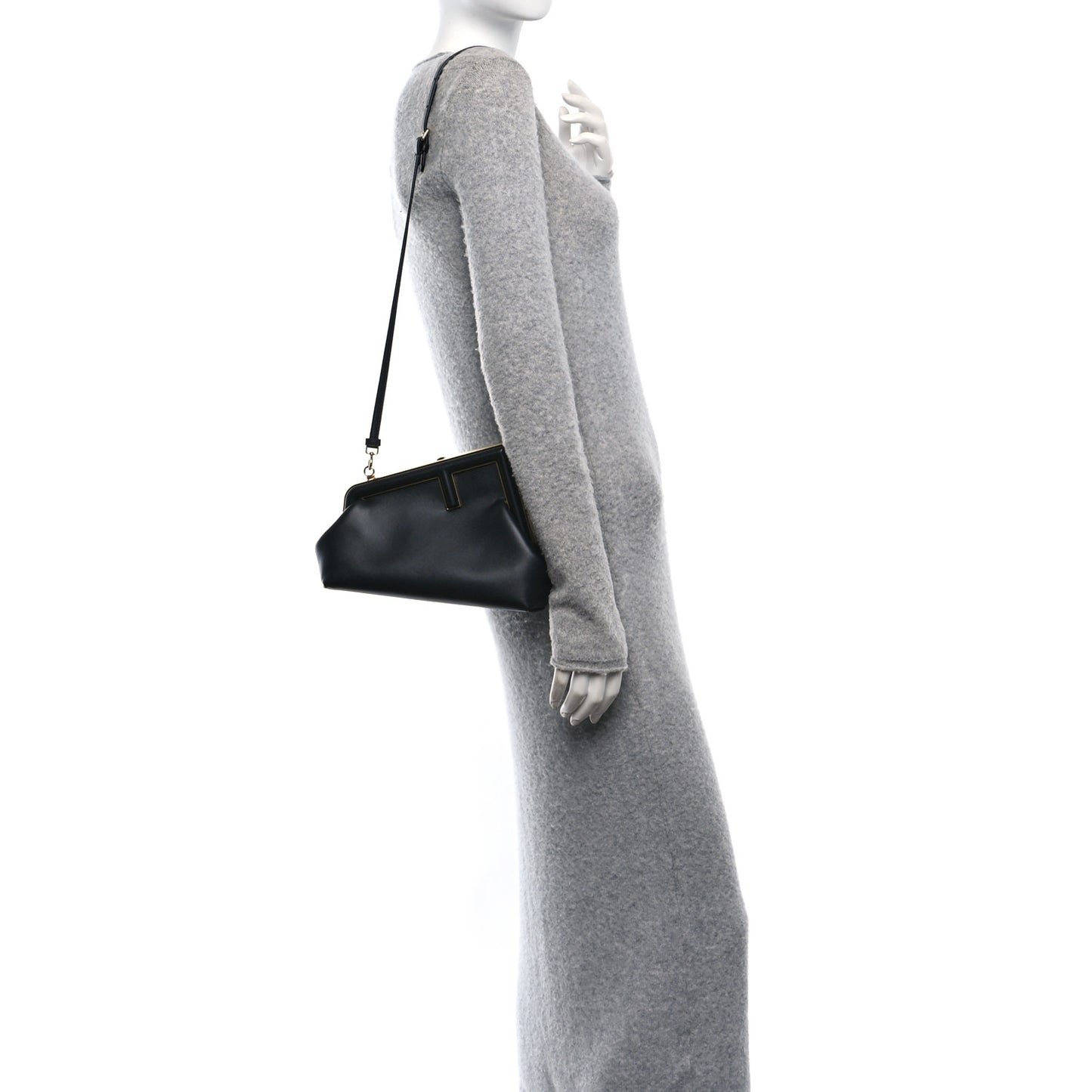 Shiny Nappa Small Fendi First Black