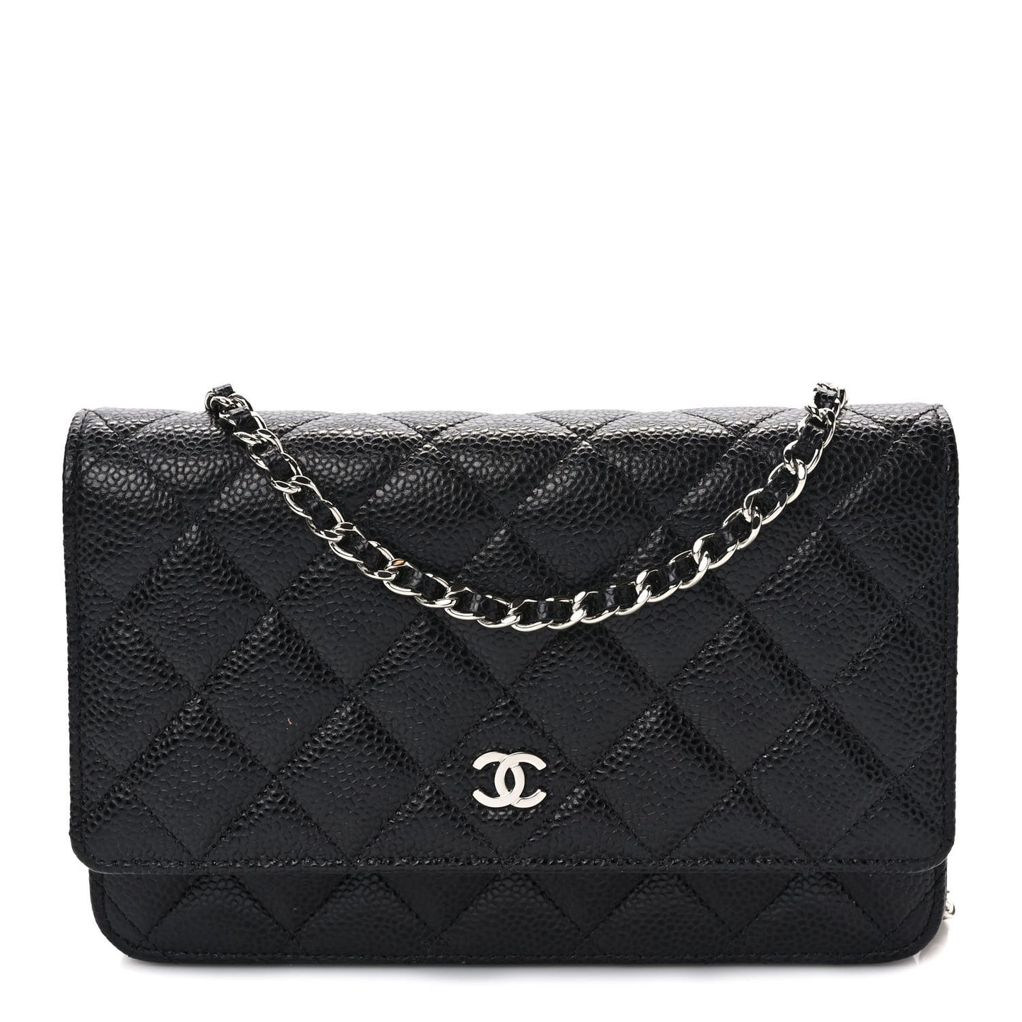 Caviar Quilted Wallet on Chain WOC Black