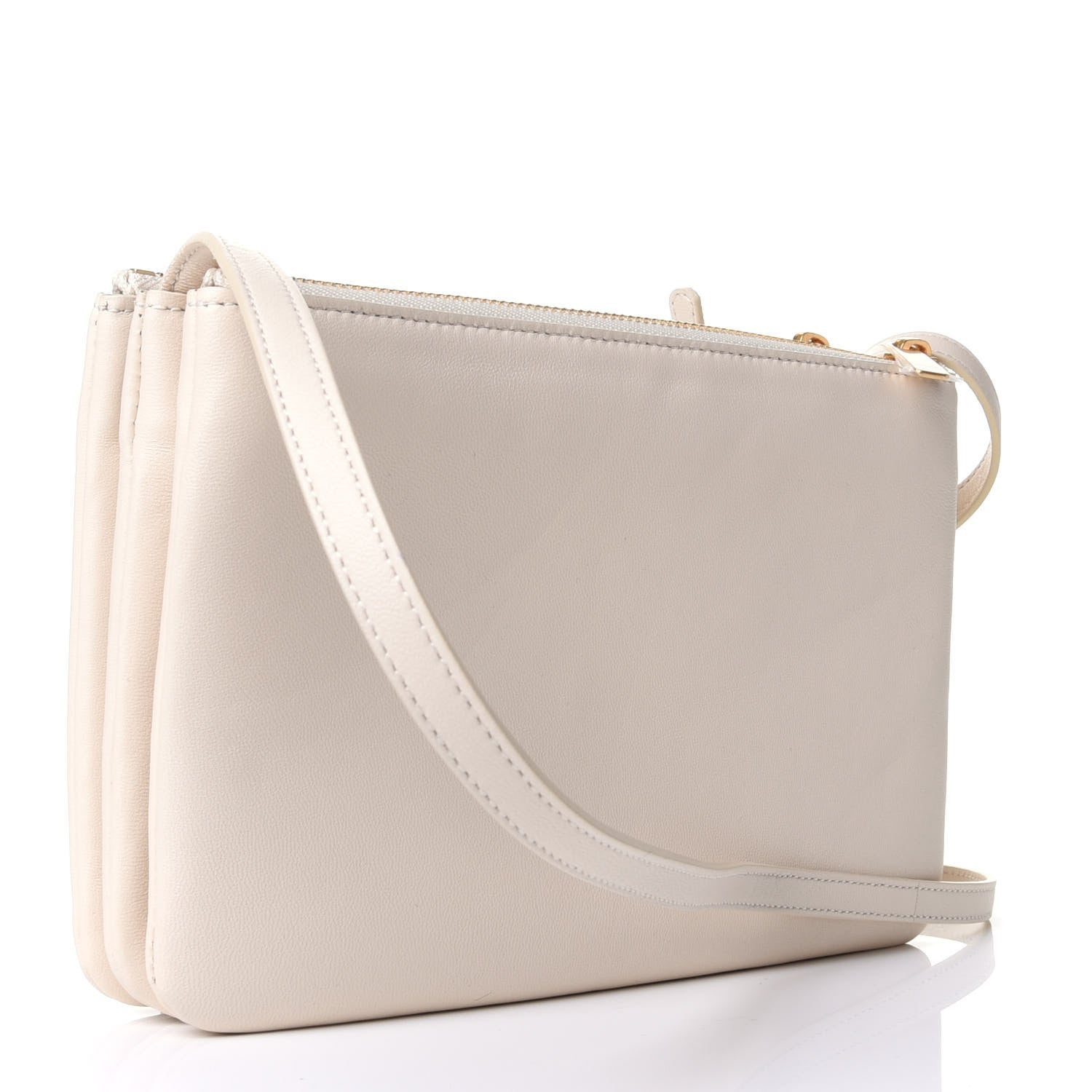 Celine Lambskin Small Trio Crossbody Bag Cream 2 of 3