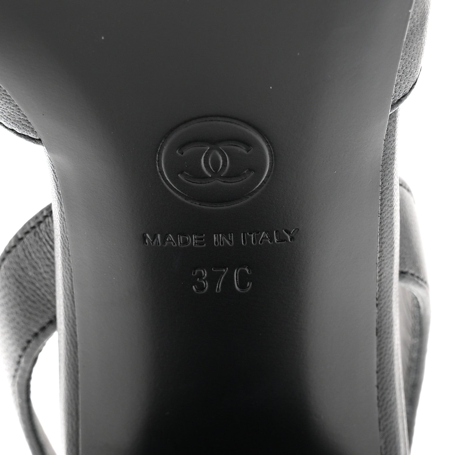Chanel Lambskin Patent Calfskin Cap Toe CC Slingback Pumps 37 Black Green 7 of 10