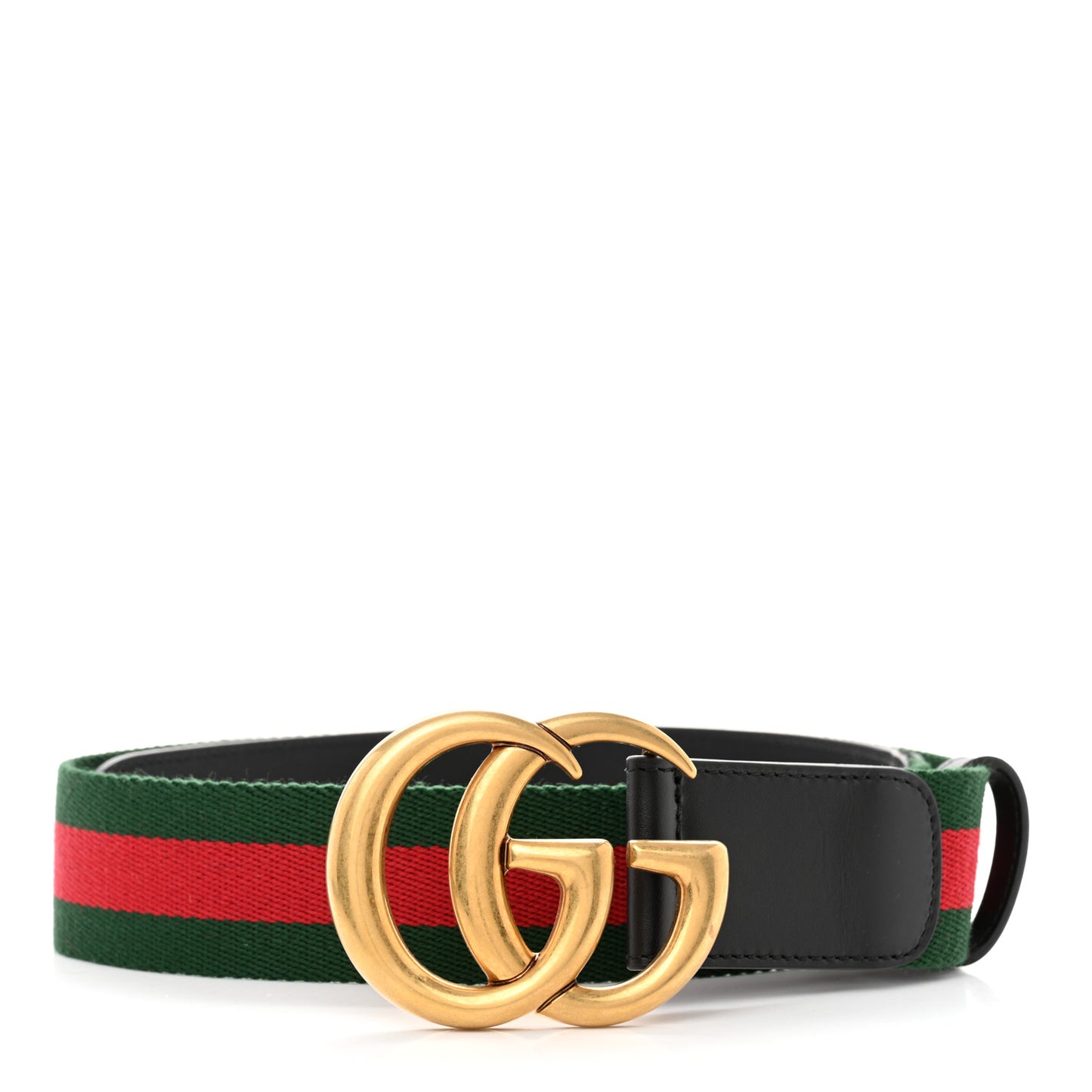 Nylon Calfskin Double G Web 40mm Belt 80 32 Green Red Black